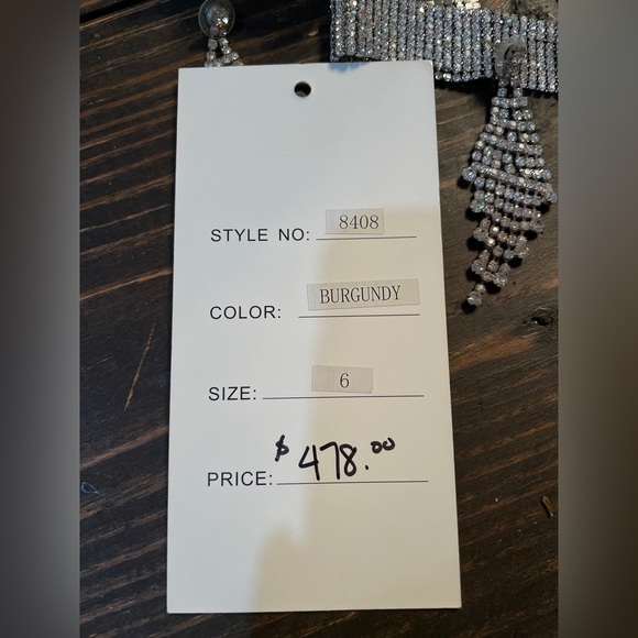 Rachel Allan Couture Style #8408 Burgundy Gown – Size 6 - Picture 8 of 9